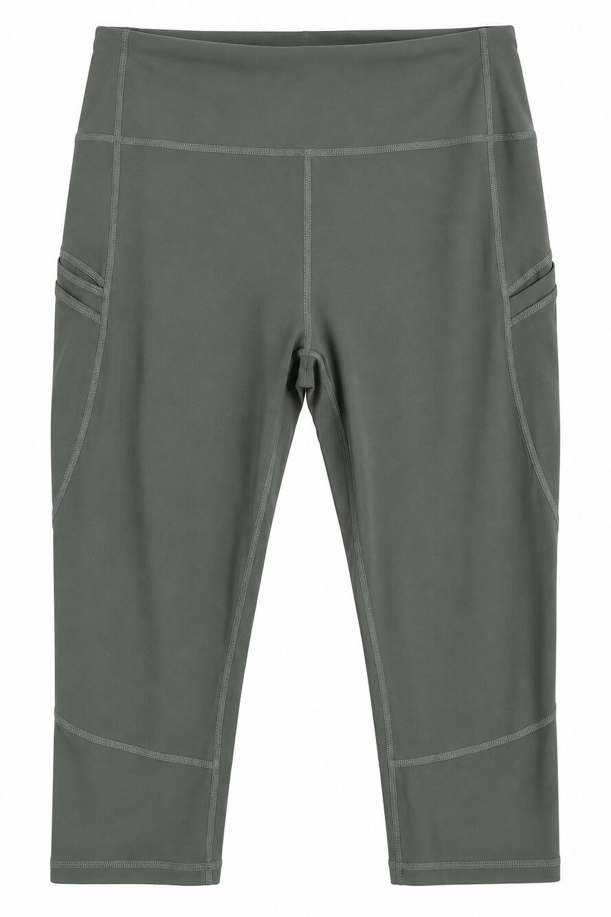 Rae Mode 1XL Gray High-Rise Pocket Capri Leggings